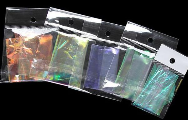 Fogli per nail art laser olografici lucidi Colori caramelle di carta Decorazioni per adesivi per unghie in vetro glitter XB