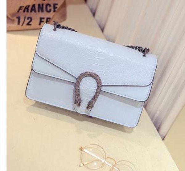 

2017 новый дизайнер сумки змея кожа тиснением мода женщины сумка цепи crossbody сумка марка дизайнер сумка мешок основной