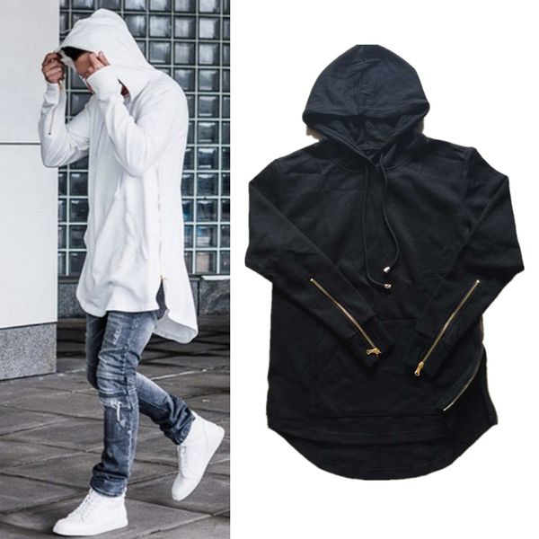 

New Men's Zipper Hoodies Black White Gray Long Sleeve Pullover Cotton Hoodie Cool Hooded Long Sweatshirt Couples Hip-Hop Coats YYG1006