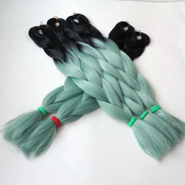 Stock Black Light Green Two Tone Dip Dye Omber Color Jumbo Braid Hair Ombre Synthetic Braiding Hair Buy Brazilian Hair In Bulk Brazilian Hair Bulk