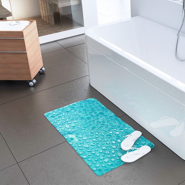 2019 Wholesale 42x72cm Blue Pvc Bath Mat Non Slip Sucker Cup