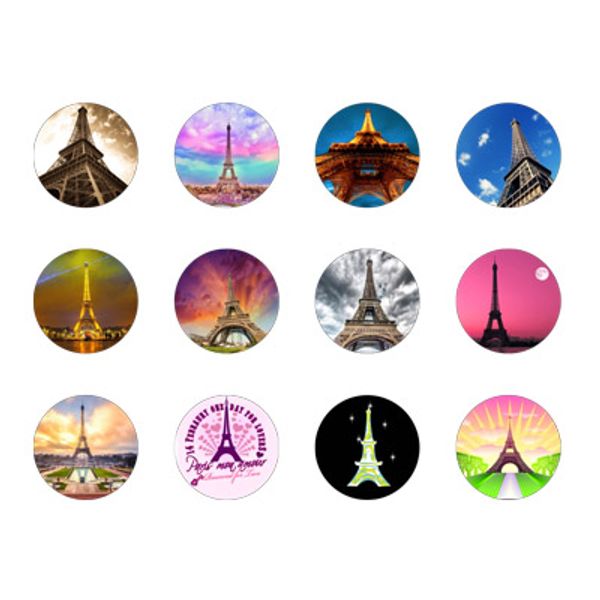 

48pcs/lot eiffel tower glass snap button jewelry luxurious alloy bottom fit ginger necklace watches women gs2486 one direction jewelry makin, Crystal