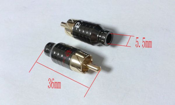 2 Stück vergoldeter Cinch-Stecker aus Messing zum Löten