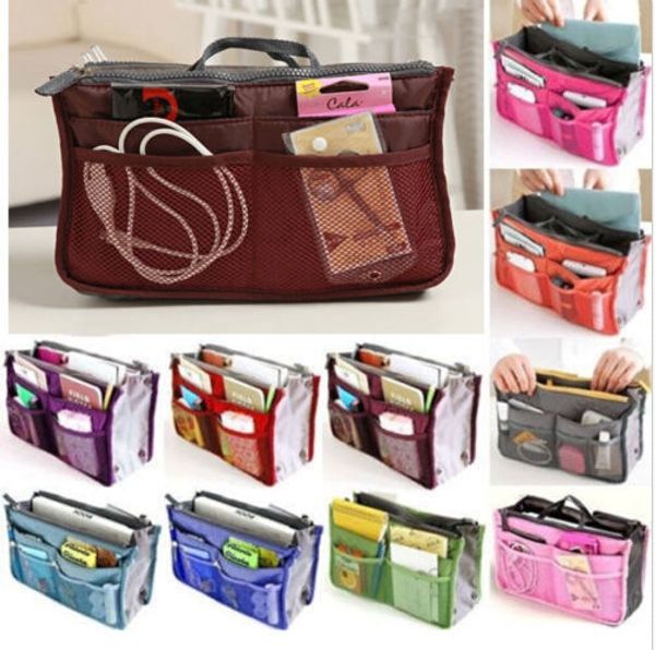 Inserir Organizador Saco de Viagem Bolsa Mulheres Moda Bolsa Tidy Makeup Saco Cosmético Saco De Armazenamento Bolsa de Telefone Tote Sundry MP3 / MP4 sacos A137 100