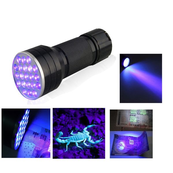 Blacklight Invisible Tinte Marker 21 LED UV Ultra Violet Taschenlampe leuchtet
