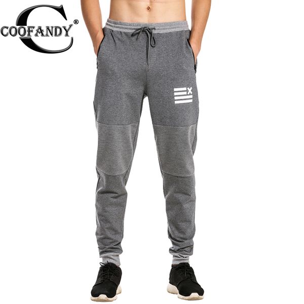 

wholesale-coofandy men casual pant hiphop fashion elastic waist drawstring long pants tracksuits bottoms sweatpants for men gray, black