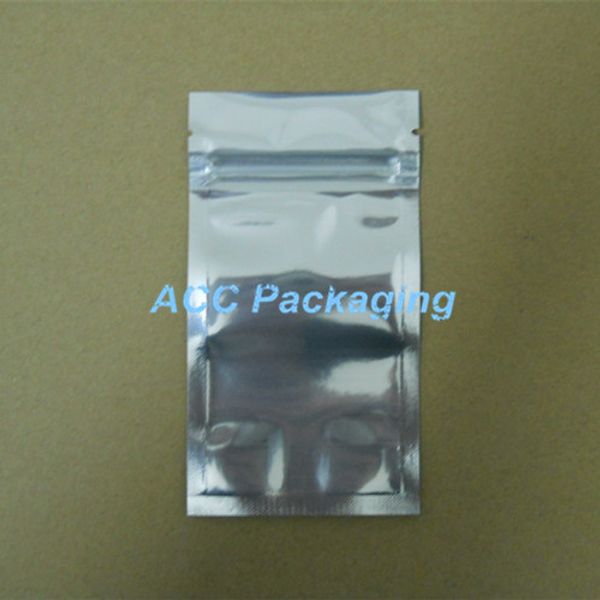 

wholesale-7*13cm aluminum foil / clear resealable valve zipper plastic retail packaging pack bag zip lock ziplock storage bag package