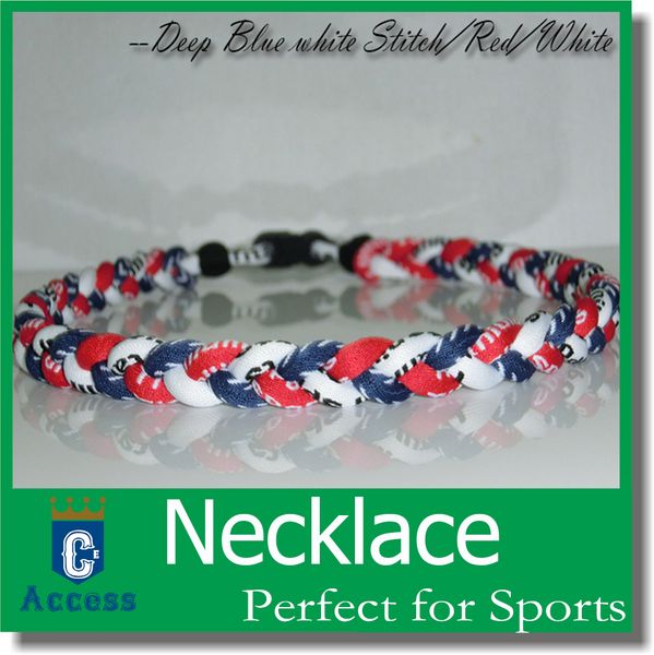 

3 ropes tornado necklaces germanium titanium athletes x45 x50 baseball necklaces christmas gift, Golden;silver