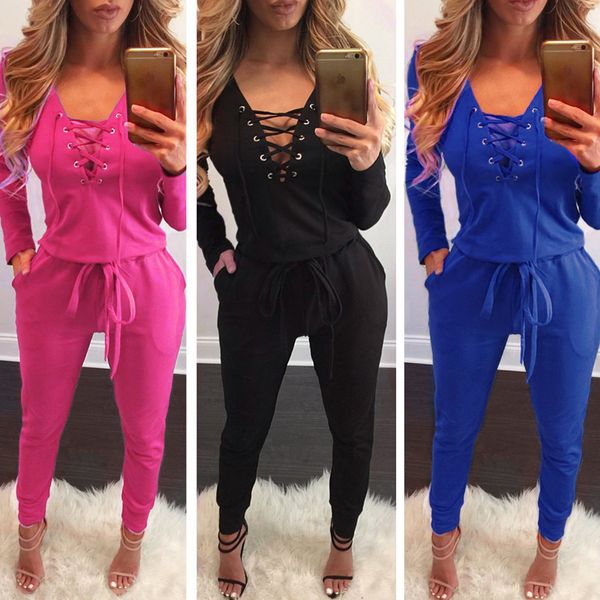 

wholesale- xlent 2016 winter women catsuit fashion rompers trade jumpsuit female bandage jumpsuit g1101h13, Black;white