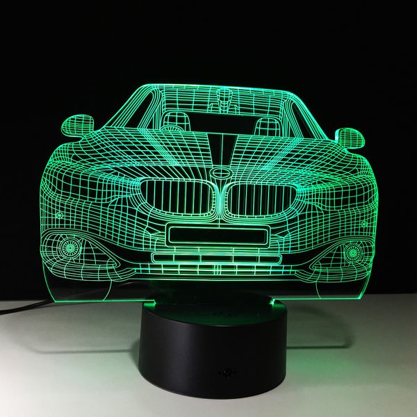 

3D Автомобиль Иллюзия лампы Night Light DC 5V Питание от порта USB пятые батареи Оптовая Drops