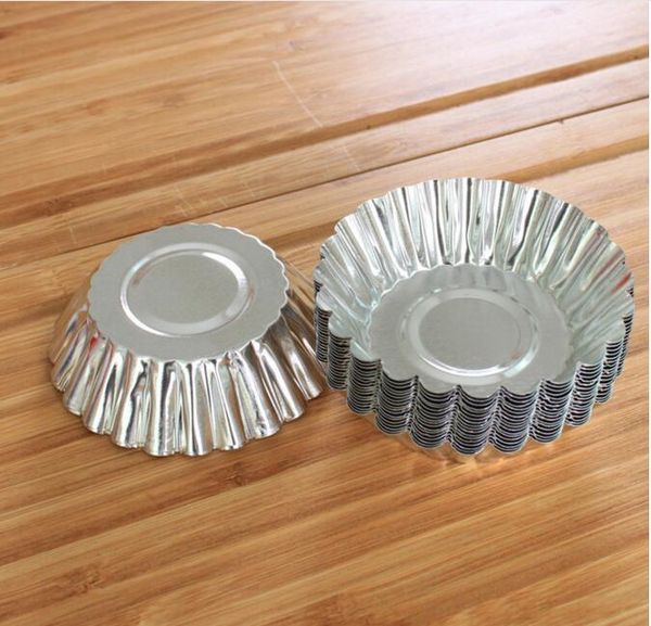 

eco friendly kitchen mini disposable flower style aluminum foil cupcake muffin cups egg tart cup egg tart mold 100pcs