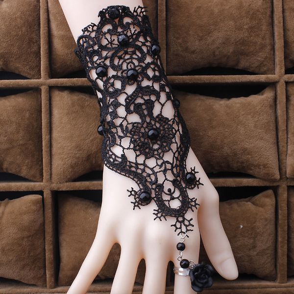 Acheter Nouveau Mode Gothique Tatouage Tassel Dentelle Rose Bracelet Classique Femmes Vintage Vintage Charmes Bracelet Pour Bijoux De Mariage 2b315 De