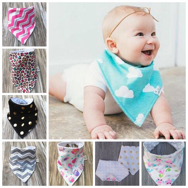 

20pcs baby triangle bib burp cloths soft 100% cotton minky dots water absorption bandana bibs infant saliva bavoir towel pinafore apron ye08