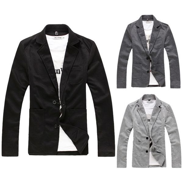 

wholesale- new men pure color jacket slim fit semi shiny coat jacket blazers 2 button male pocket design 008, White;black