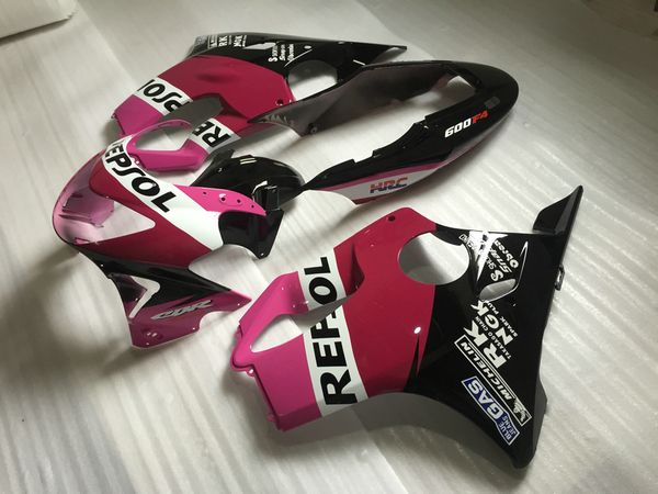 

injection motorcycle fairing kit for honda cbr600 f4 1999 2000 pink black body fairings set cbr600f4 99 00