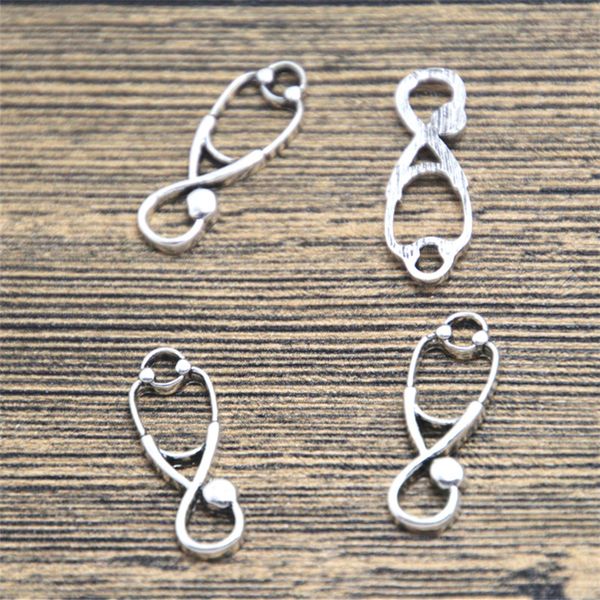 

15pcs стетоскоп подвески серебряный тон медицинский Шарм кулон 22X8mm