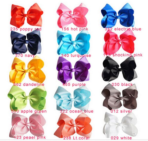

60 pc lot 8 inch gro grain ribbon hair bow with clip for girl kid large hair bow