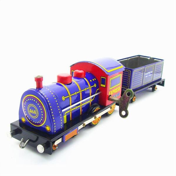 Cartoon Winding-upTin Steam Trains, Artigianato manuale, Giocattoli nostalgici, Accessori per la casa, Regali di compleanno per feste per bambini, Collezionismo, Decorazioni