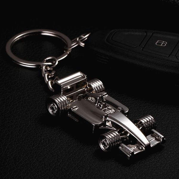 fashion keychains 3d f1 racing car keychain zinc alloy cool keyring