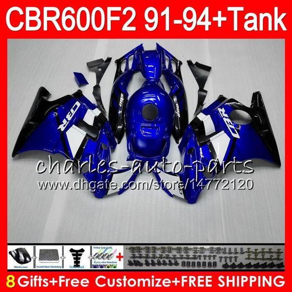

8 Gifts 23 Colors For HONDA CBR600F2 91 92 93 94 CBR600RR FS 1HM8 gloss blue CBR 600F2 600 F2 CBR600 F2 1991 1992 1993 1994 black Fairing