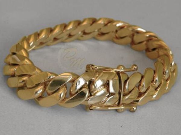 Massives 14-karätiges Gold Miami Herren-Armband mit kubanischen Panzergliedern, 8 schwer, 98, 7 Gramm, 12 mm, 253 V, 259 I, ICF7