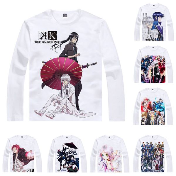 

anime shirt k, k project t-shirts multi-style long sleeve the red king mikoto suoh cosplay motivs hentai shirts, White;black