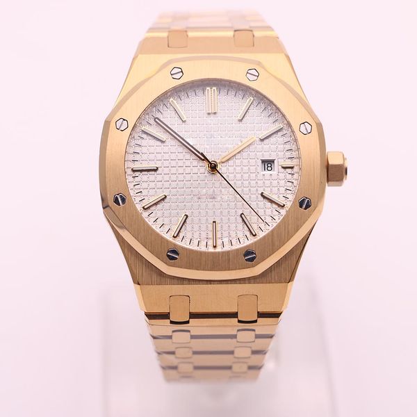 

U1 factory luxury brand royal erie erie 18k gold trap 42mm white dial tran parent back cover automatic mechanical aa watch