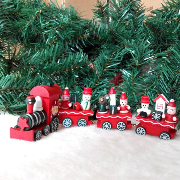 

wholesale- 1pc little train wood christmas train ornament decoration decor gift