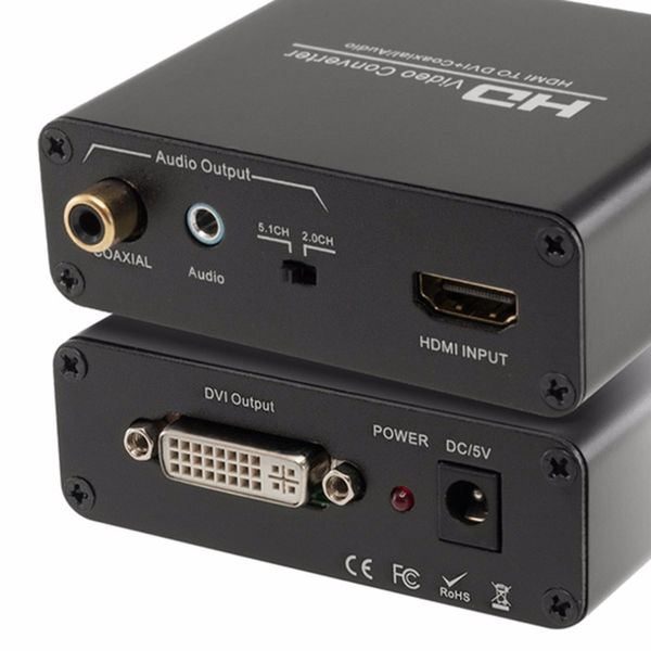 

Бесплатная доставка Универсальный HDMI в DVI + коаксиальный + 3,5 мм разъем видео конве