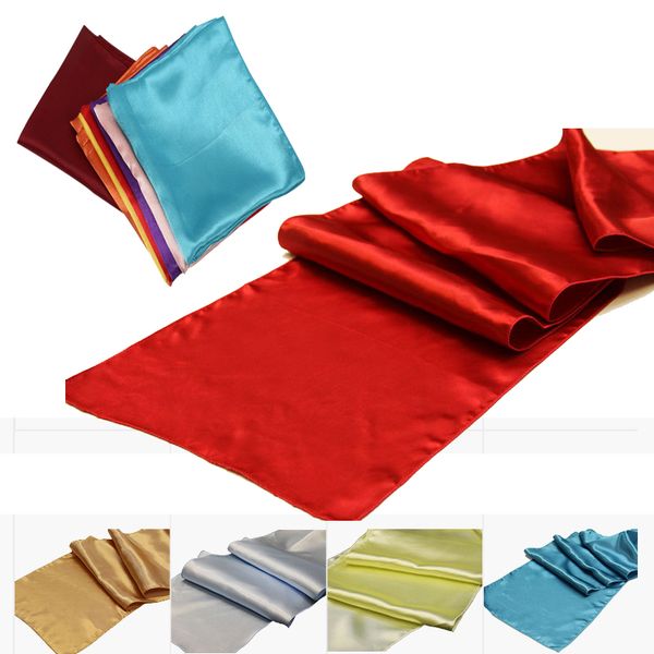 

Satin table runner for wedding decoration bright ilk and mooth fabric party table runner 30cm x 275cm dhl hipping