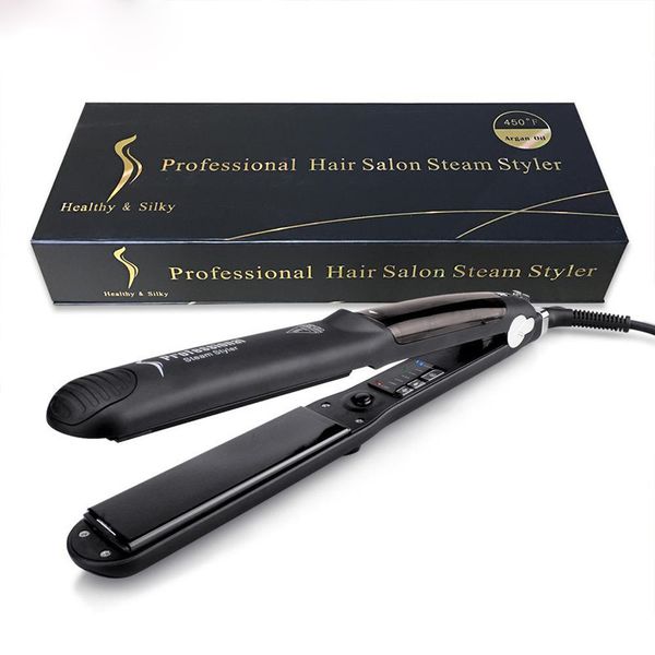 Profissional Hair Salon Steam Styler Ensingue os ferros a vapor vapor de ferro plano Aquecimento rápido Ferramentas de estilo de cuidados com o cabelo