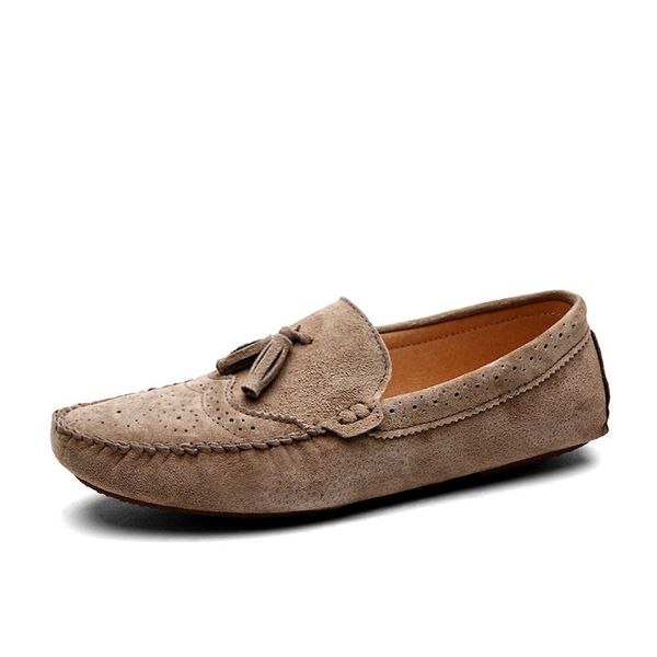

Designer Genuine Suede Leather Men Casual Shoes High Quality Soft Moccasins Mens Loafers Italian Fashion Driving Shoes