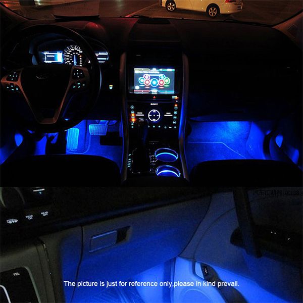 

high-quality blue 4in1 12v 4x 3led car atmosphere lights led atmosphere lamp car interior light blue romantic indoor foot light