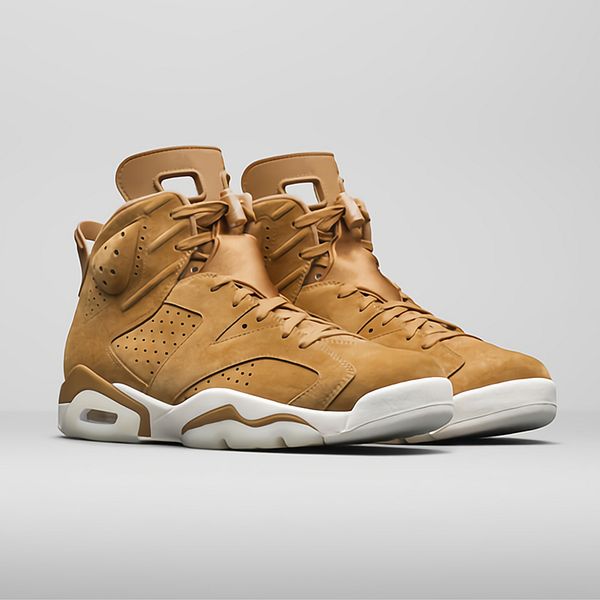 

cheap 6 Golden Harvest Men Basketball Shoes Wheat Suede 384664-705 6s VI Authentic Ourdoor Sneakers Size 40-47
