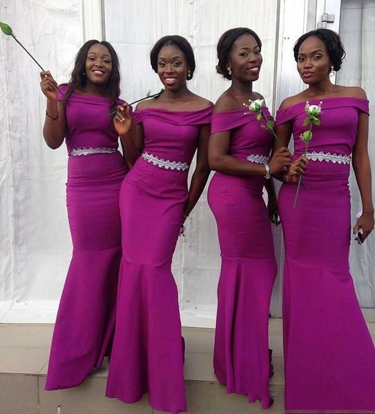 2017 скромные платья подружки невесты Южная Африка в установленном стиле в стиле стиль русалка горничная честь платья, длина пола спагетти свадьба гости носить