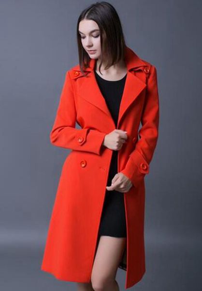 

women in the spring and autumn period and the new boutique show thin long loose trench coat / s-4xl, Black