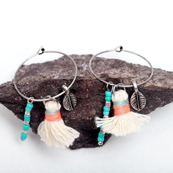 

creative europe and the united states original design simple sweet series tassel earrings tibetan silver ornament foreign trade jewelry