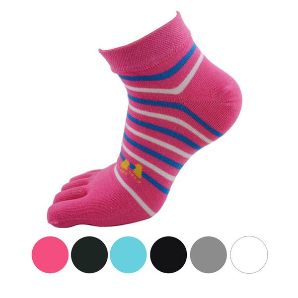 

wholesale-delicate 1 pair women striped five finger toe socks ma25, Black;white