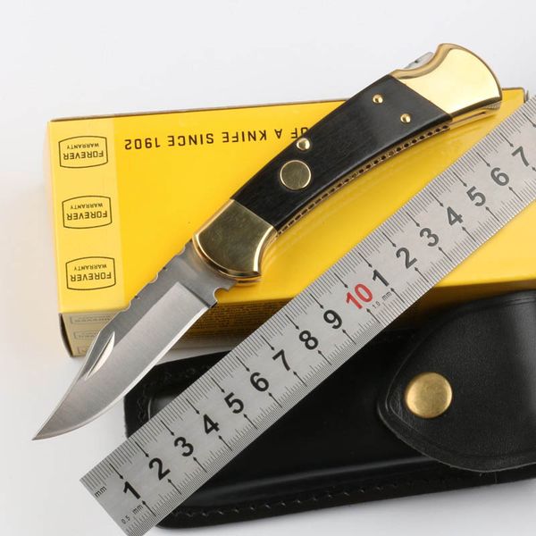 

Классический Нью-112 автоматический тактический складной нож 440C атласный лезвие черного дерева ручка EDC карманный нож с кожаные ножны подарок нож