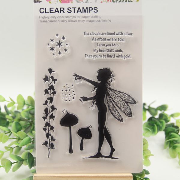 

оптово 1sheet / серия 11 * 16см angel clear silicone rubber stamp diy скрапбукинга украшения craft