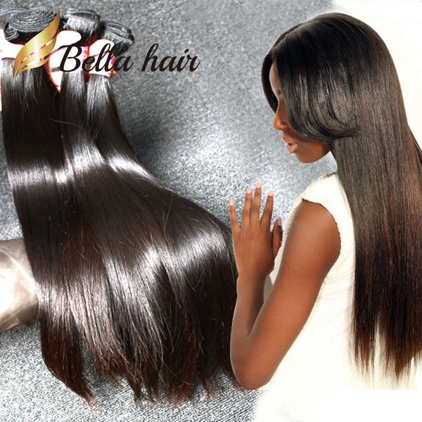 

natural black color indian silky straight hair 3 bundles raw human hair