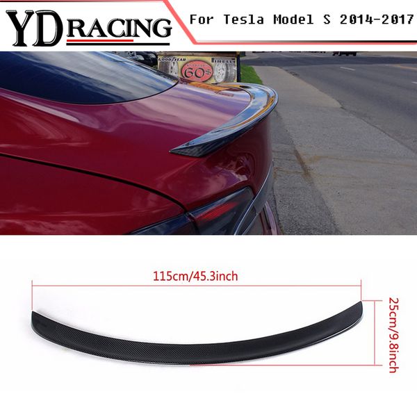 2019 For Tesla Model S Spoiler All Sedan 2012 2017 Carbon Fiber Glossy Black Rear Spoiler Trunk Wings Lip Car Styling From Ydracing 18217