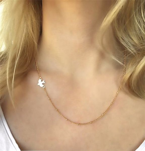 

posh women charm jewelry choker chunky statement bird pendant chain necklace for girlfriend birthday gift factory price, Golden;silver