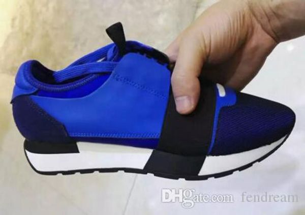 

2017 luxury loafers design brand designer genuine leather men sneakers mens race runners women skateboard shoes black sole womens all blue