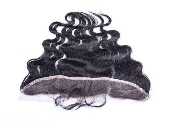 

13x2" selling ear to ear lace frontal body wave unprocessed virgin peruvian hair full frontal lace closure with baby hair, Black;brown