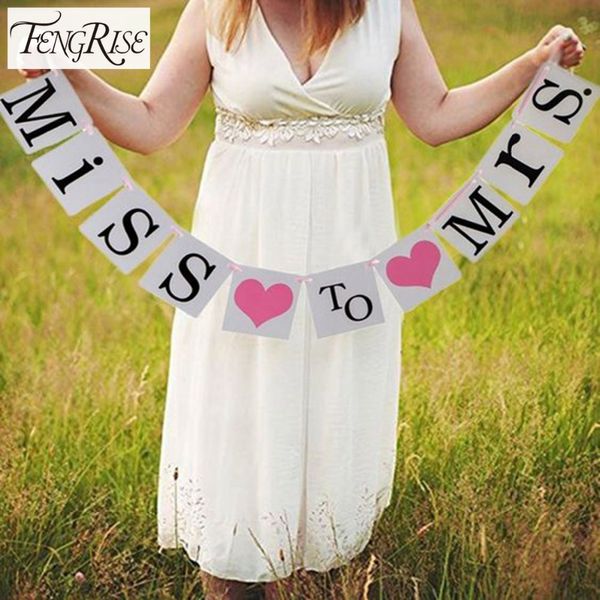 

wholesale- fengrise miss to mrs bunting banner bridal shower garland props bachelorette hen night party bride to be wedding decoration