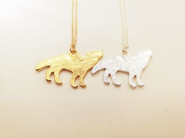 

30pcs- n143 outline silhouette totem howling wolf necklace norse vikings teen wolf necklaces for original animal dog jewelry, Silver
