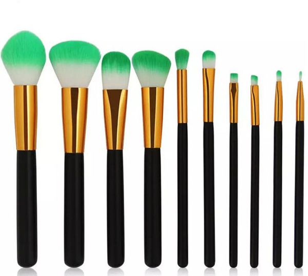 

makeup black gold handle 10pcs makeup brushes make up brush tools dhgate vip seller