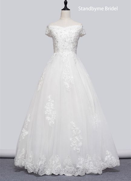 

2017 with sleeves and luxury beads and pearls on skirt wedding gown, White