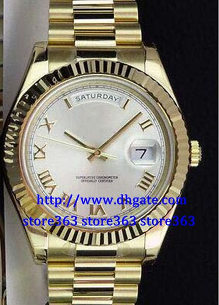

new style 12.never worn 41mm president ii silver roman - 218238 sant blanc, Slivery;brown